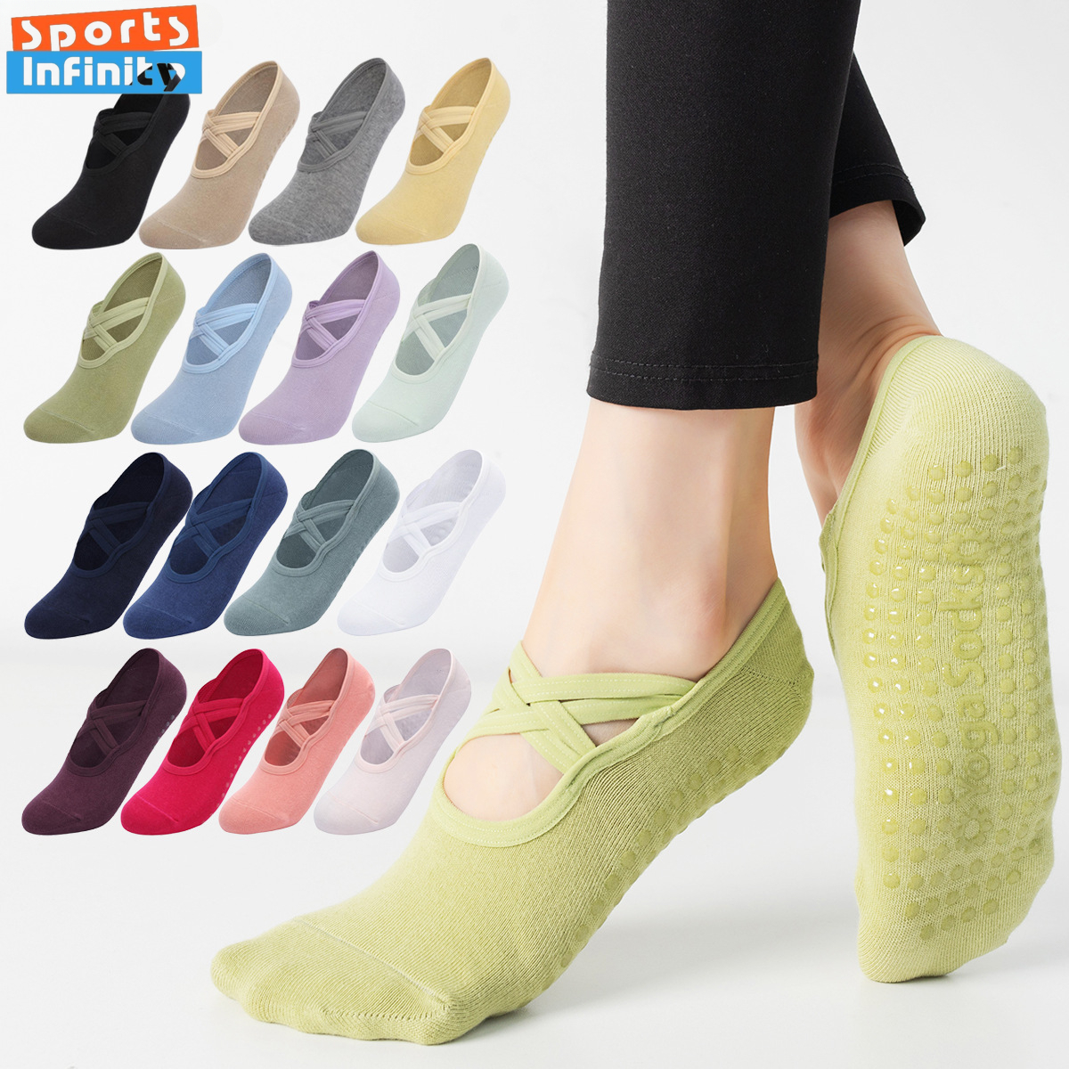 Medias Para Pilates Y Yoga - Fashion Cross Straps Backless Yoga Socks