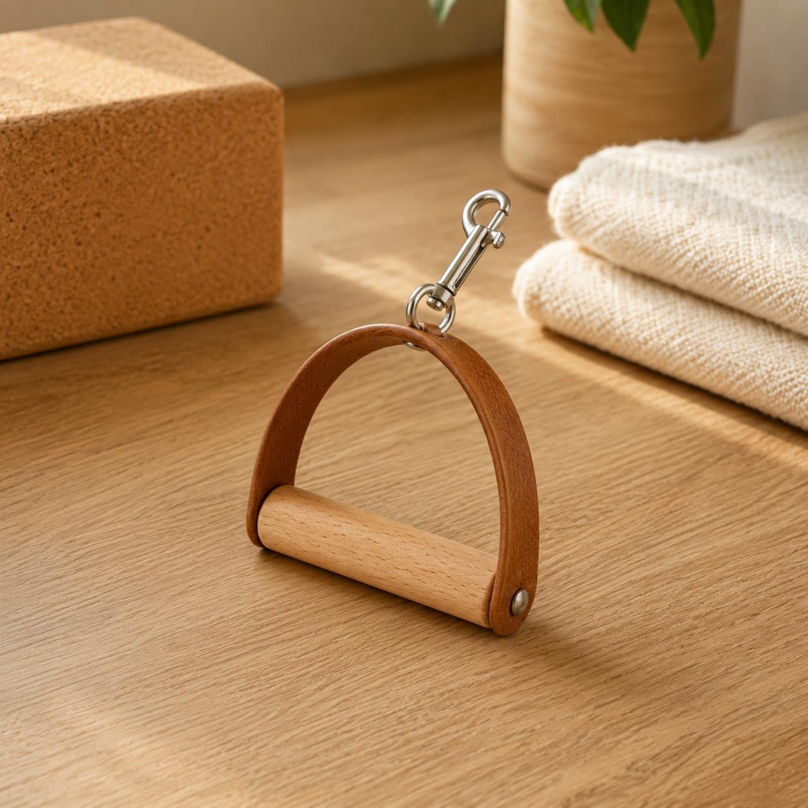 2 Pieces Leather Wood Handles  - огляд і ціна Pilates & Yoga Elastic Band