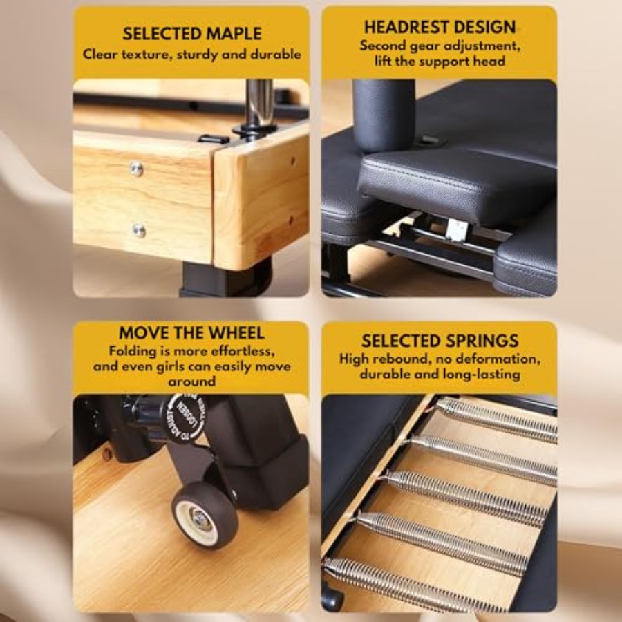 MAX4.0 Pilates Reformer Wood H - огляд і ціна Pilates Yoga Home
