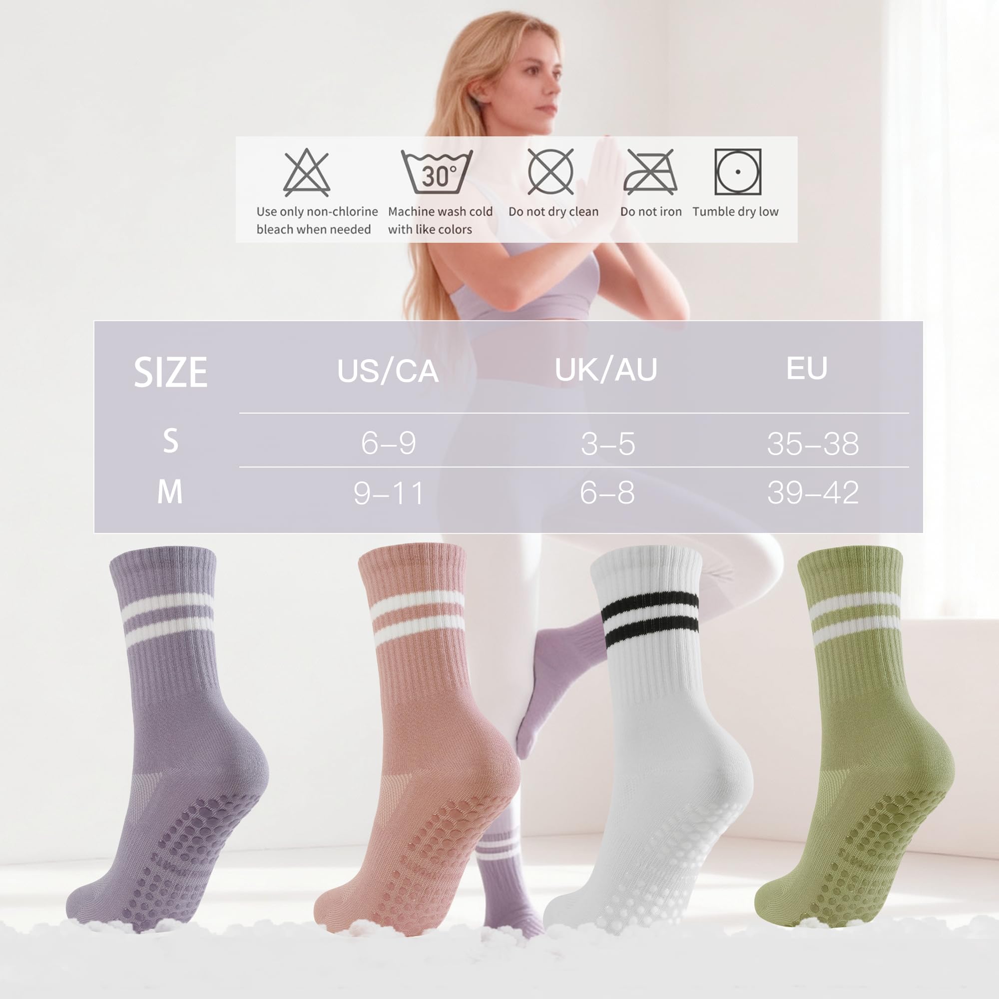 4 pairs BUDERMMY Pilates Socks - огляд і ціна Medias Para Pilates Y Yoga