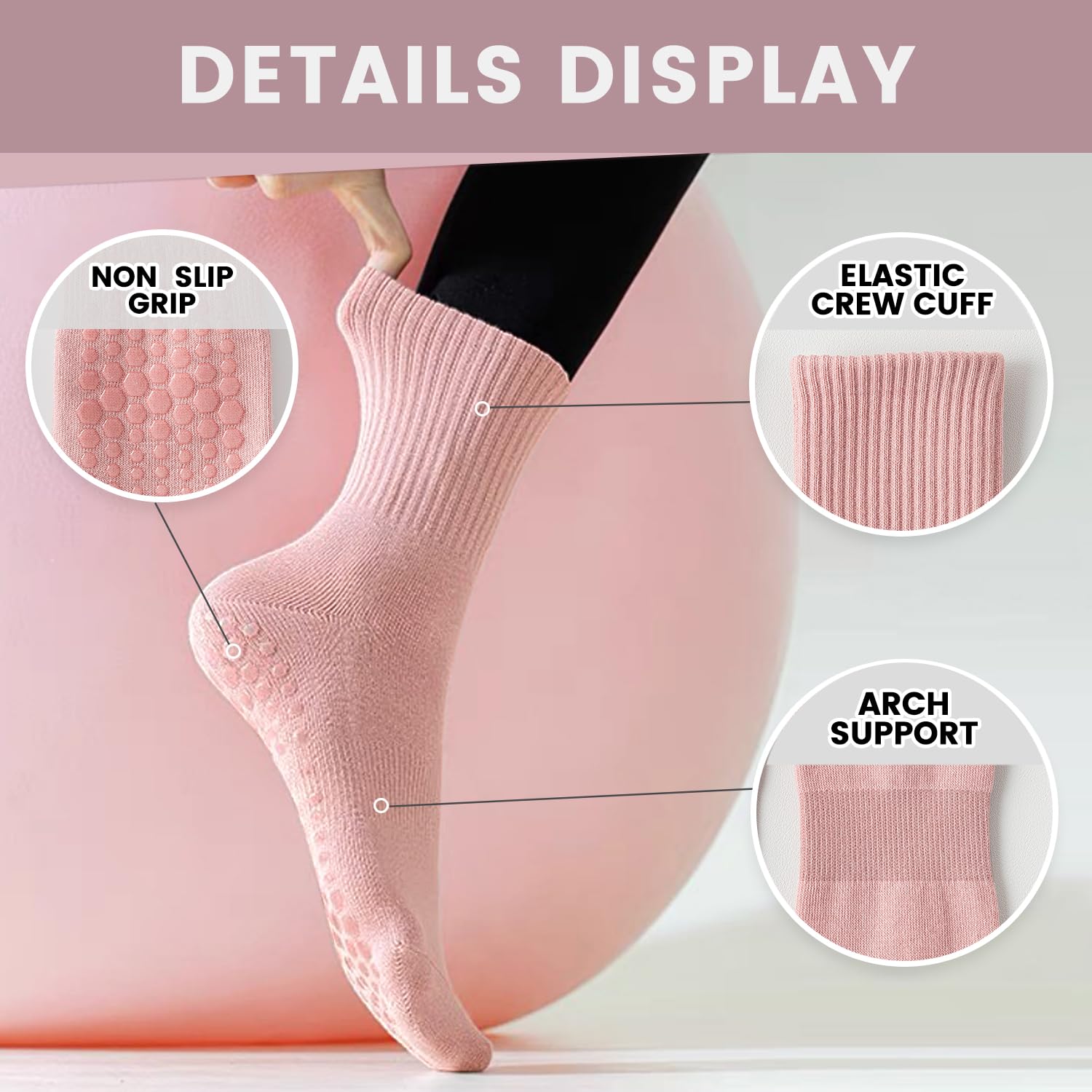 4-6 pairs of women's yoga sock - огляд і ціна Medias Para Pilates Y Yoga