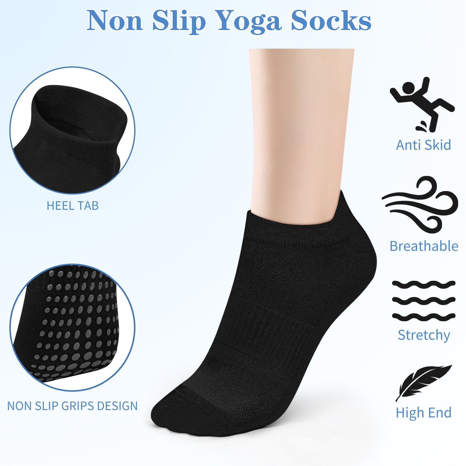 3 Pairs Yoga Socks Women Cotto - огляд і ціна Medias Para Pilates Y Yoga